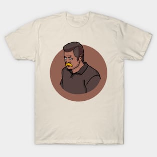 Ron Swanson eating a banana T-Shirt